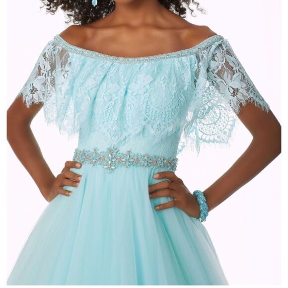 MORILEE PROM 42044 in color AQUA - Picture 3 of 7